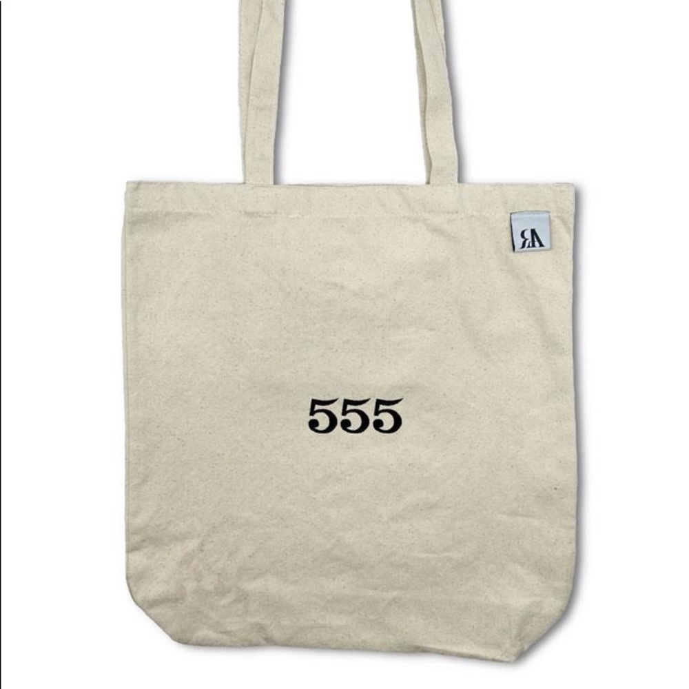 555 embroidered angel number tote bag